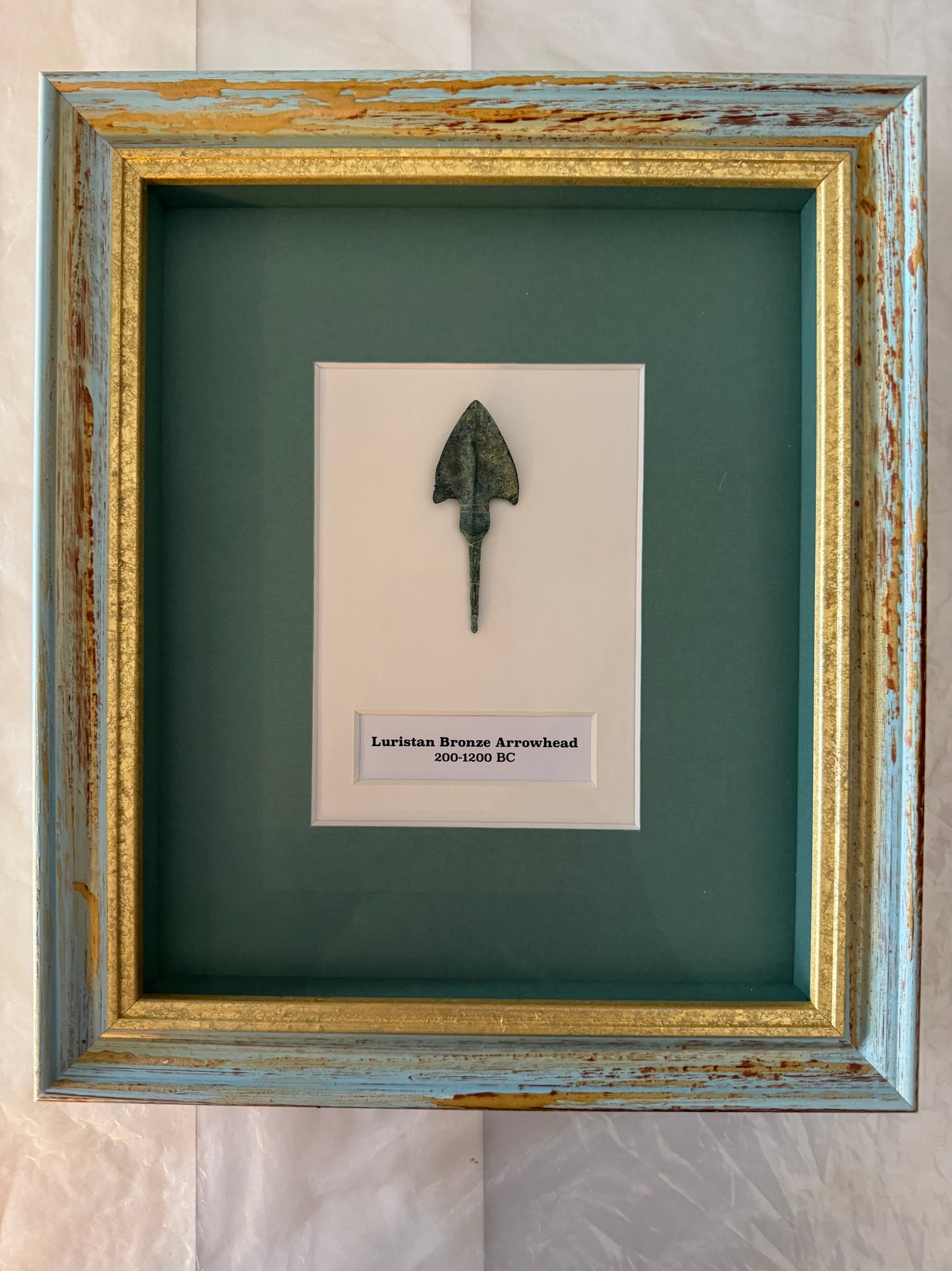 Luristan Bronze Arrowhead (circa 1200 to 200 BC) - original piece with premium box-style framing