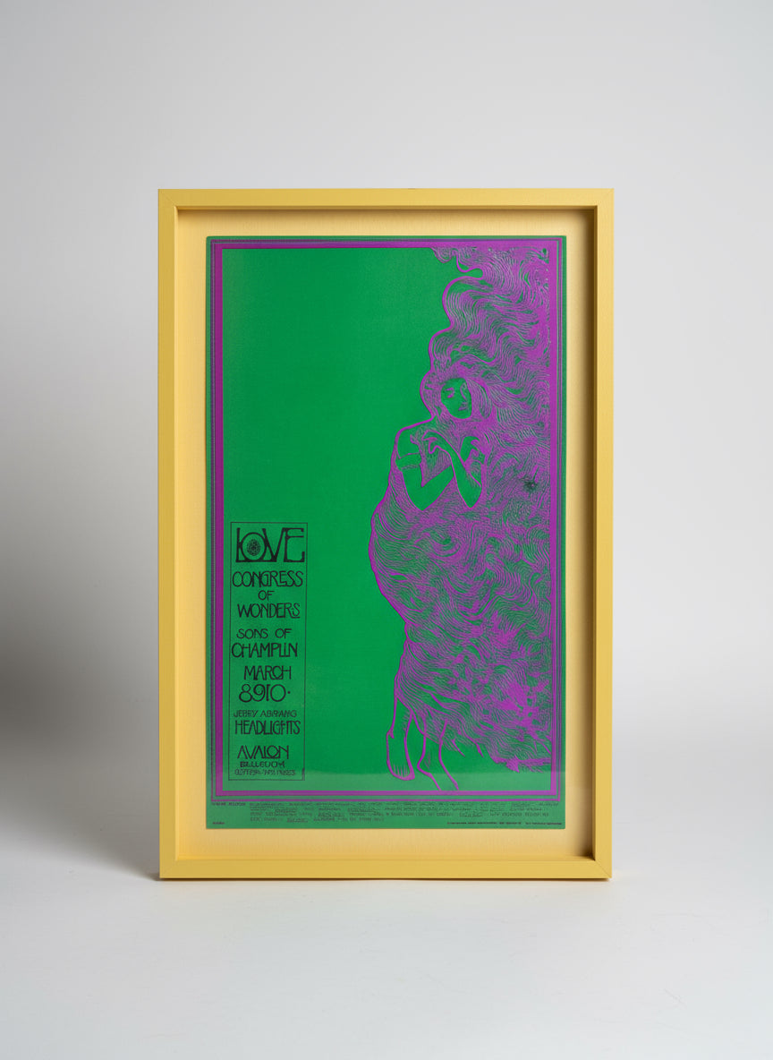 LOVE, Family Dog Productions - 1968 Concert Poster - congress of love. Stylish Vintage Poster.