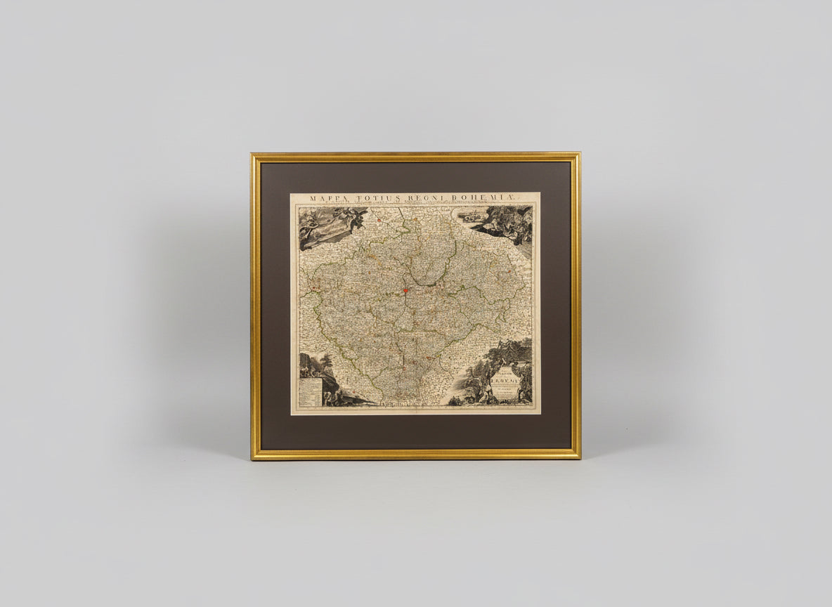 Rare Map of Bohemia by Johannes Covens & Pierre Mortier. Mappa Totius Regni Bohemiae. Circa 1746