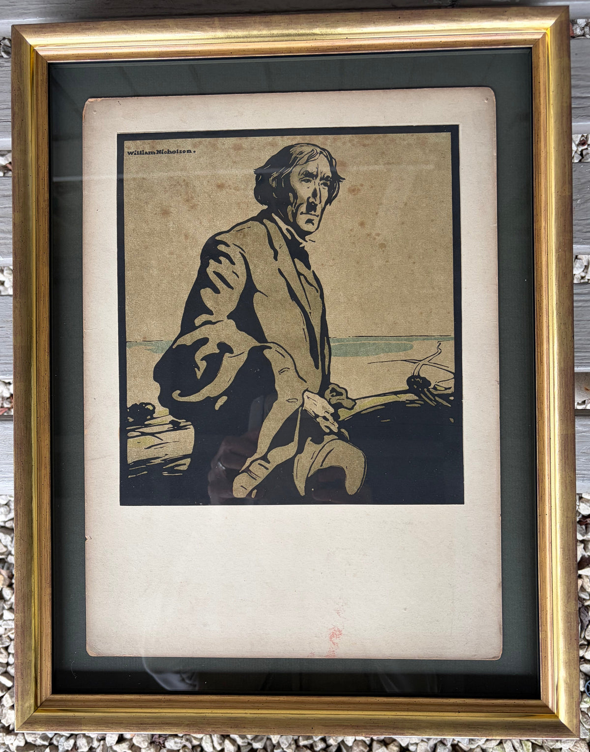 Henry Irvine (Victorian actor) | Original woodcut print by William Nicholson | framed, mounted and glazed