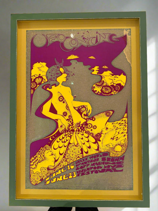 Original vintage UFO club poster - UFO Coming, from 1967.