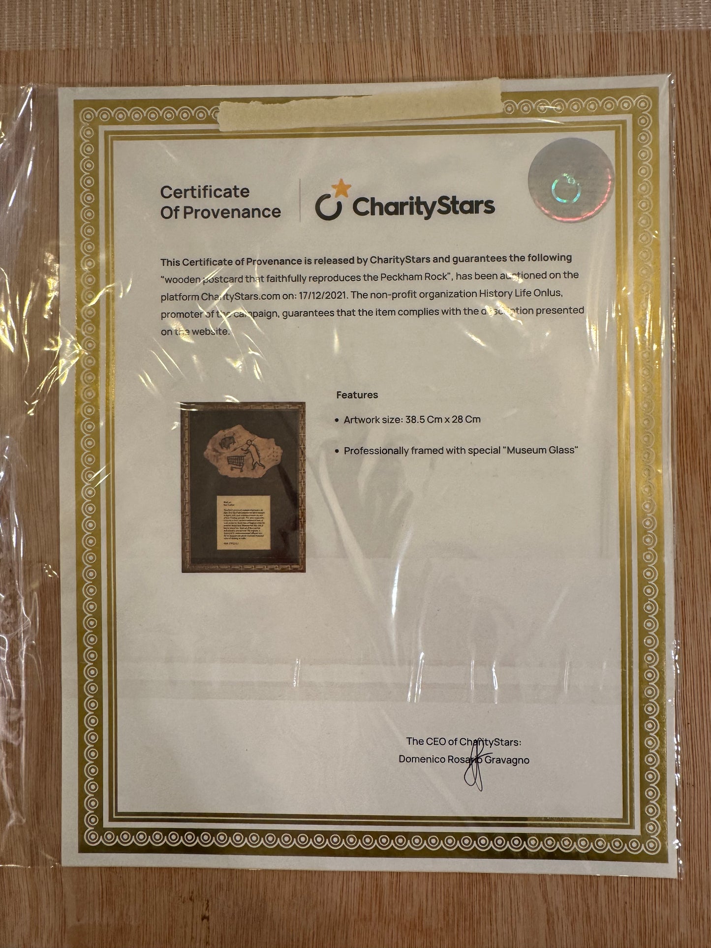 Banksy (British b. 1974) 'Peckham Rock'. Print on wood, with Certificate of Provenance. [stock ref no: 94]