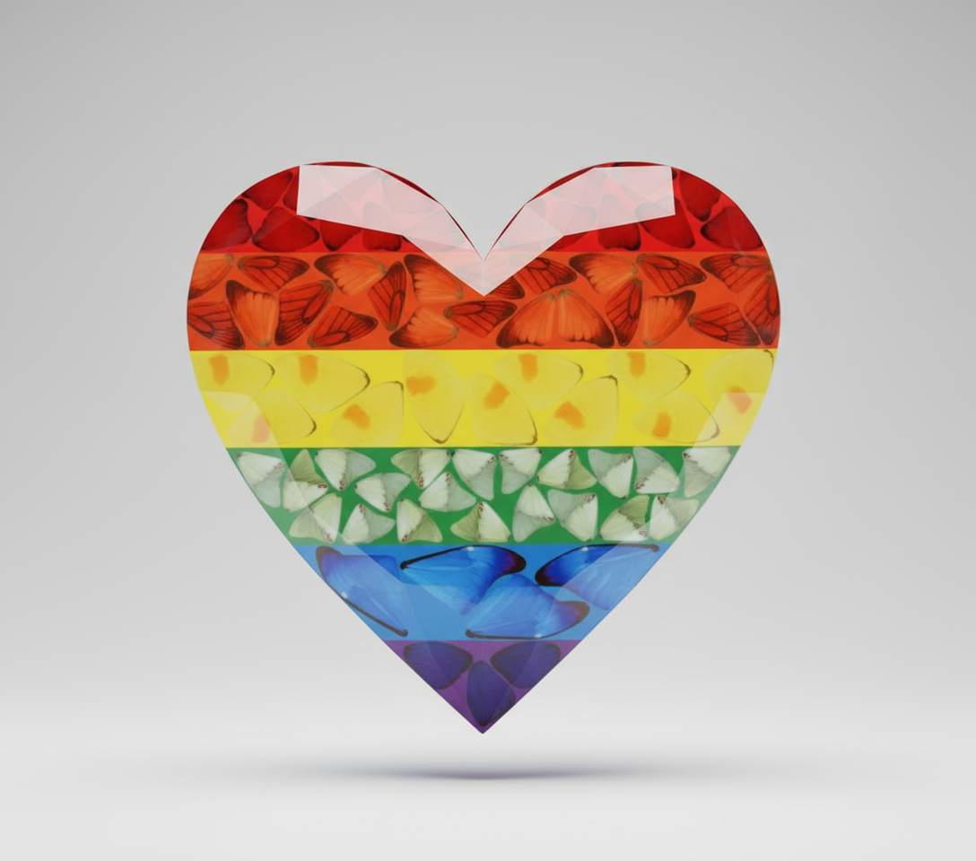 Damien Hirst (British, b.1965) Rainbow Heart, Limited Edition (small), 2020. Signed in black ink and numbered from the edition of 3510 to label verso.